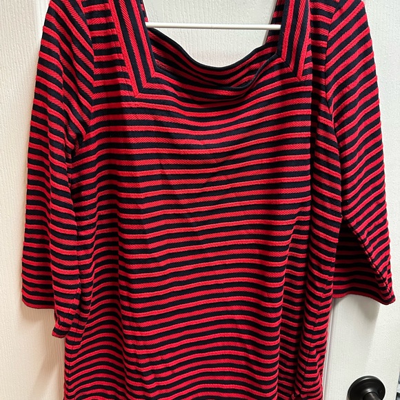 Talbots Tops - Talbots womens Striped Red and Black Top size 1XL/ NWOT A205